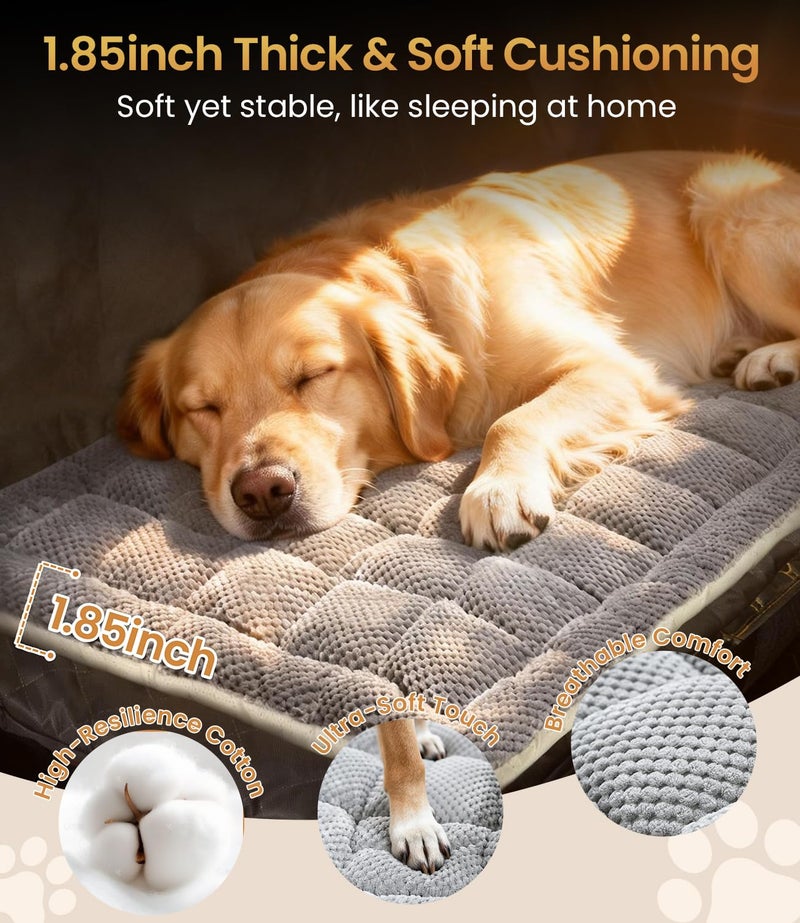 Zanch Thick Supportive Dog Car Bed for Car Backseat, Soft Non-Slip Travel Car Blanket Seat Cover with Joint Protection, Fits SUVs, Trucks & Backseat Extenders [Grey, 52.36"×24.8"] - Image 2