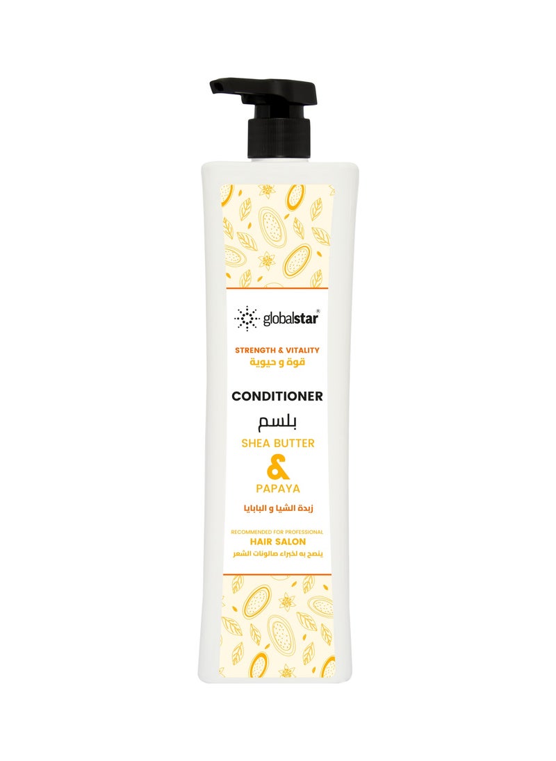 globalstar - Globalstar Shea Butter & Papaya Hair Conditioner 1000ml – Deep Moisturizing & Repairing Formula for Dry & Damaged Hair - Image 1