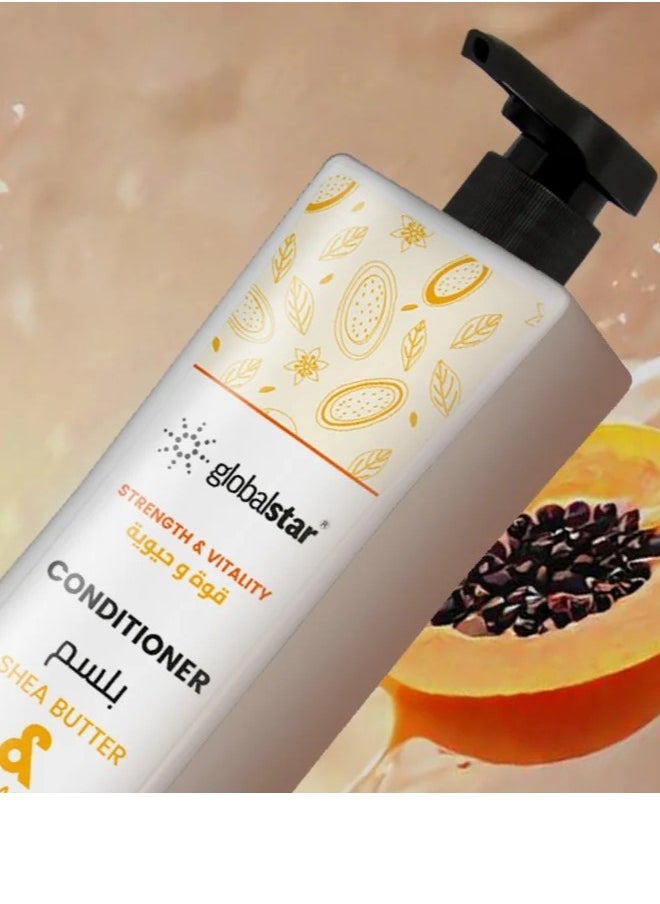 globalstar - Globalstar Shea Butter & Papaya Hair Conditioner 1000ml – Deep Moisturizing & Repairing Formula for Dry & Damaged Hair - Image 1