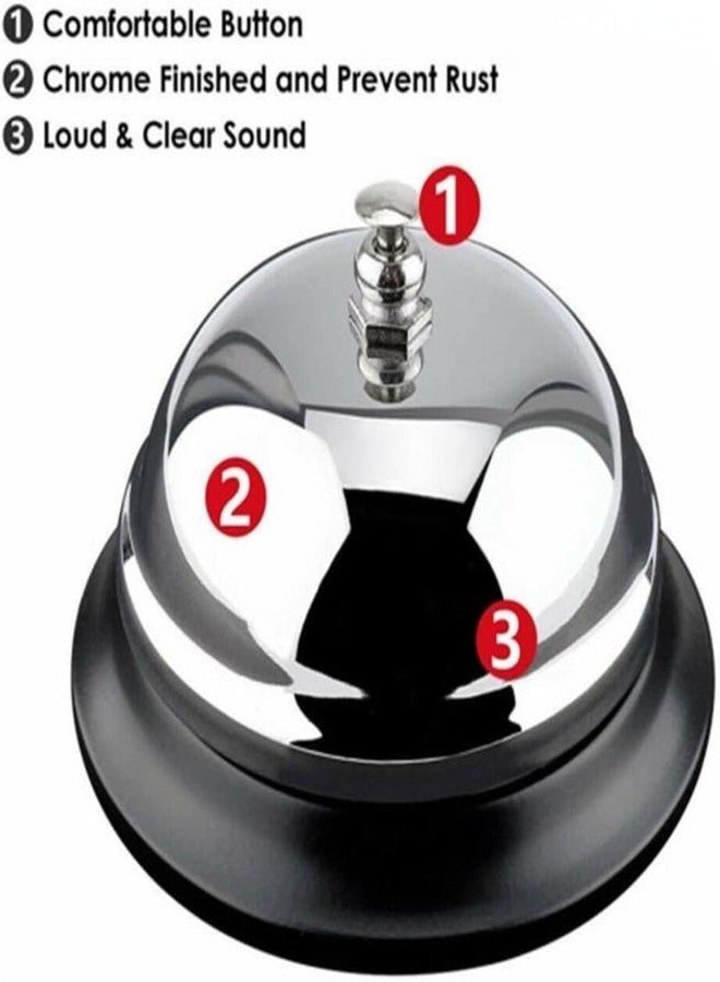 Pixora Stainless Steel Manual Service Call Bell – Classic Desk Counter Bell with Loud Clear Ring, Durable Reception and Service Desk Bell for Hotels, Restaurants, Schools, Offices - Image 5