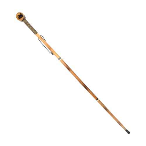 SE Survivor Series Wooden Walking/Hiking Stick, Hand-Carved Bear Design, Hard Pine Wood, Rope Wrapped for Steady Grip, Wrist Strap, 55" - WS634-55BEAR - Image 1