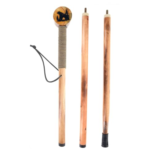 SE Survivor Series Wooden Walking/Hiking Stick, Hand-Carved Bear Design, Hard Pine Wood, Rope Wrapped for Steady Grip, Wrist Strap, 55" - WS634-55BEAR - Image 2