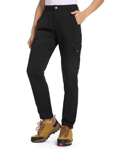 TBMPOY Womens Hiking Cargo Pants Lightweight Water Resistant Quick Dry Fishing Camping Travel Work Pant with 6 Pockets Black XXXL - Image 1