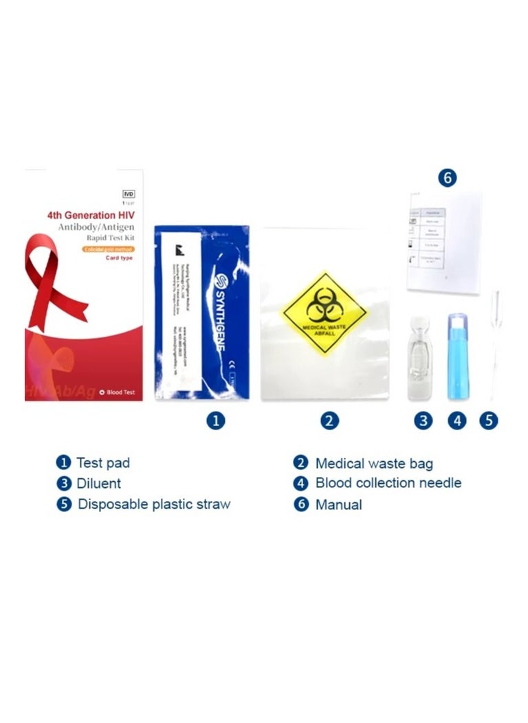 Generic - Home test 4th Generation HIV Antibody/Antigen Combo using at home HIV test strip, rapid home HIV test, at-home HIV test kit, HIV analysis using a precise test strip, home HIV test for accurate results, affordable home HIV test, fast home HIV test results, self-administered home HIV test, HIV test at home for accurate results - Image 1