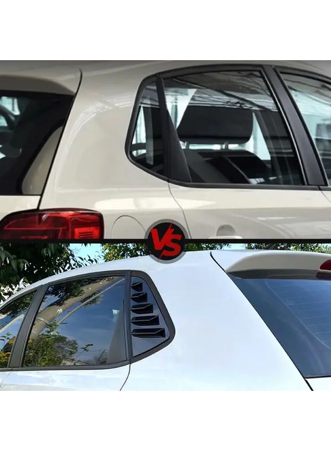 Carbon Fiber Gloss Black Rear Window Shutter Cover Side Vent Louver for Volkswagen 6R 6C 2011 2017 - Image 4