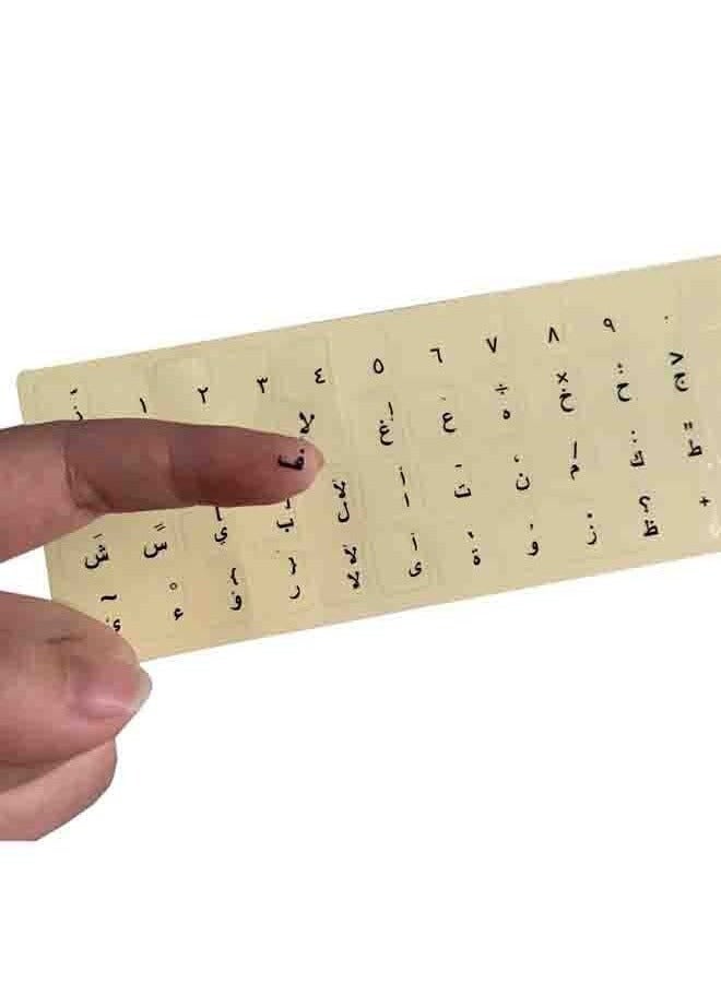 URBBKING Arabic Stickers for Keyboard with Black Letters Transparent for Computer Laptop Desktop  - Image 4