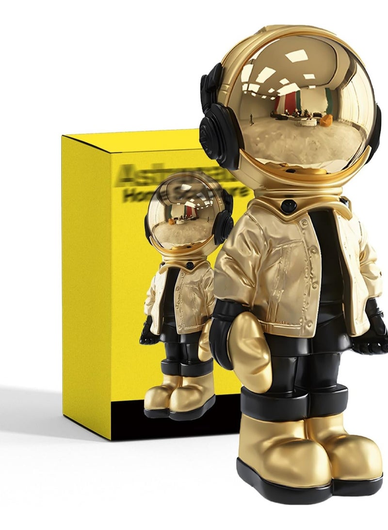 general Astronaut Sculpture Astronaut Statue Decoration, Home Decor Sculpture, Artistic Gold and Black Shelf Decoration, Cool Metal Mask Tabletop Decoration, Large Spaceman Figure Decoration - Image 1