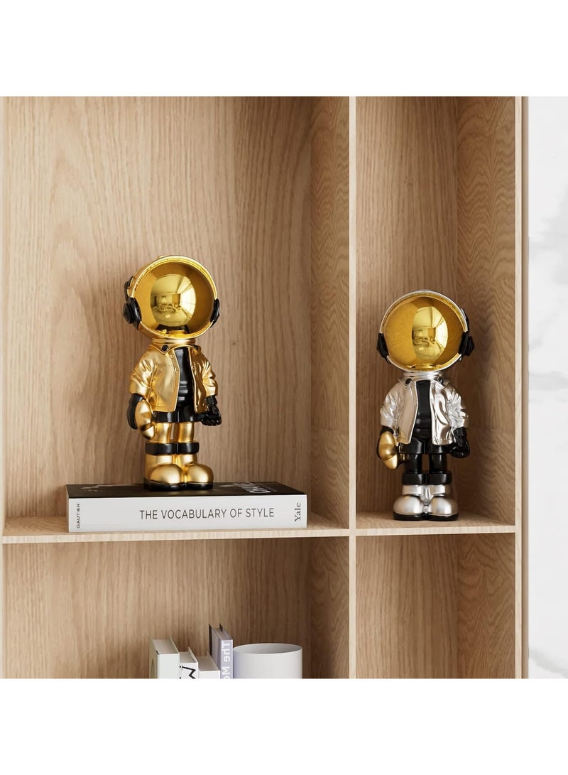 general Astronaut Sculpture Astronaut Statue Decoration, Home Decor Sculpture, Artistic Gold and Black Shelf Decoration, Cool Metal Mask Tabletop Decoration, Large Spaceman Figure Decoration - Image 3