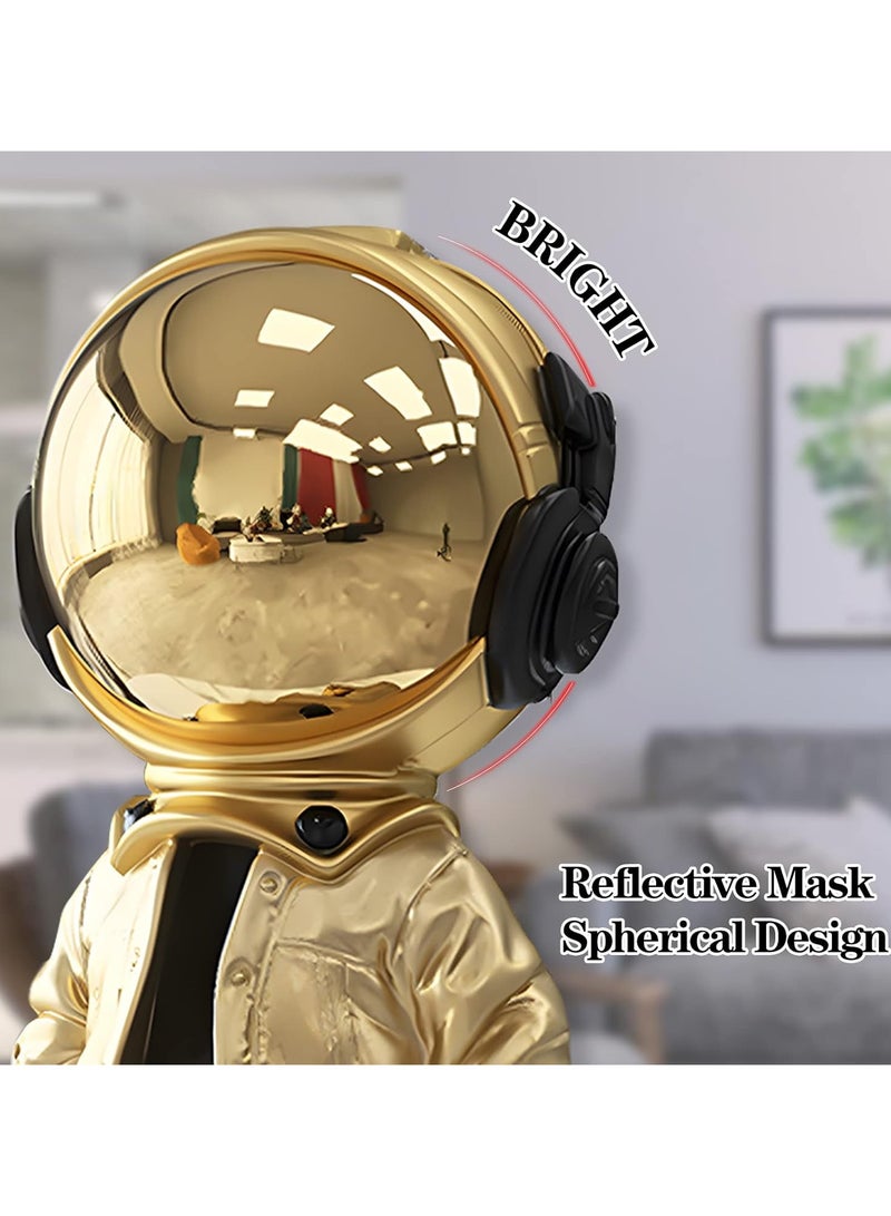 general Astronaut Sculpture Astronaut Statue Decoration, Home Decor Sculpture, Artistic Gold and Black Shelf Decoration, Cool Metal Mask Tabletop Decoration, Large Spaceman Figure Decoration - Image 5