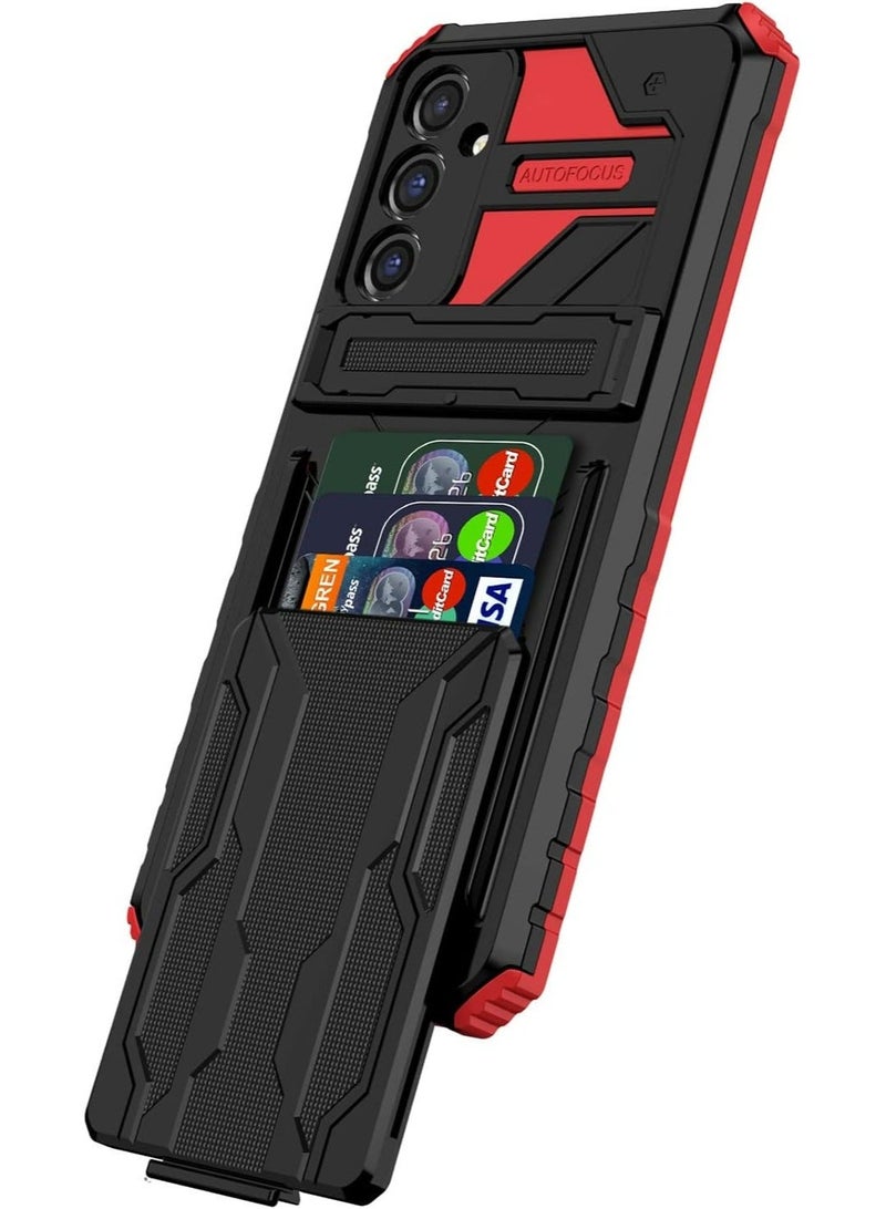 Protective Cover for Samsung Galaxy A24 4G Wallet Case with Credit Card Holder Stand Kickstand Slim Rugged Shockproof Heavy Duty Defender Armor  - Image 1