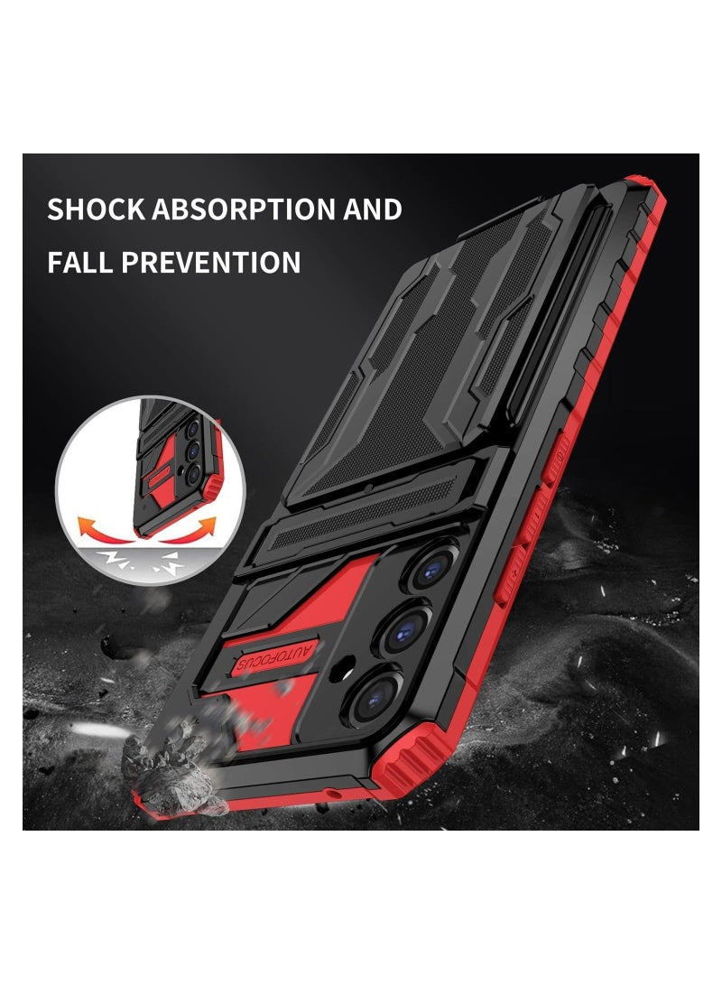 Protective Cover for Samsung Galaxy A24 4G Wallet Case with Credit Card Holder Stand Kickstand Slim Rugged Shockproof Heavy Duty Defender Armor  - Image 3