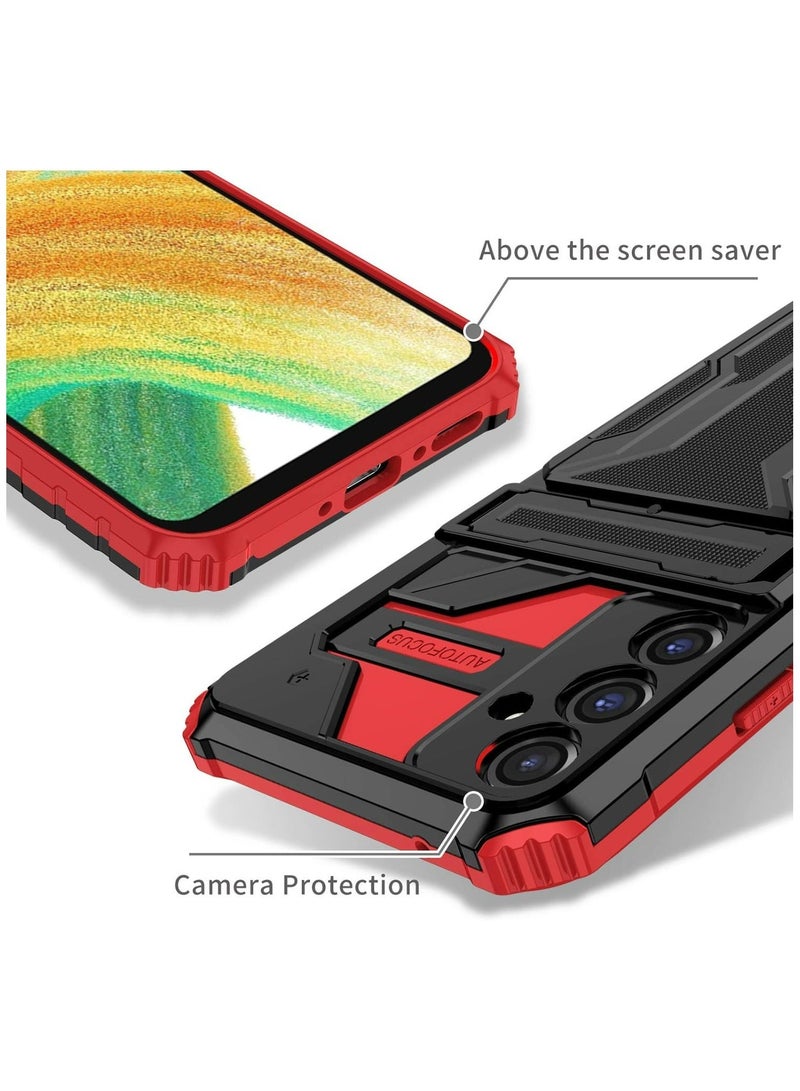 Protective Cover for Samsung Galaxy A24 4G Wallet Case with Credit Card Holder Stand Kickstand Slim Rugged Shockproof Heavy Duty Defender Armor  - Image 4