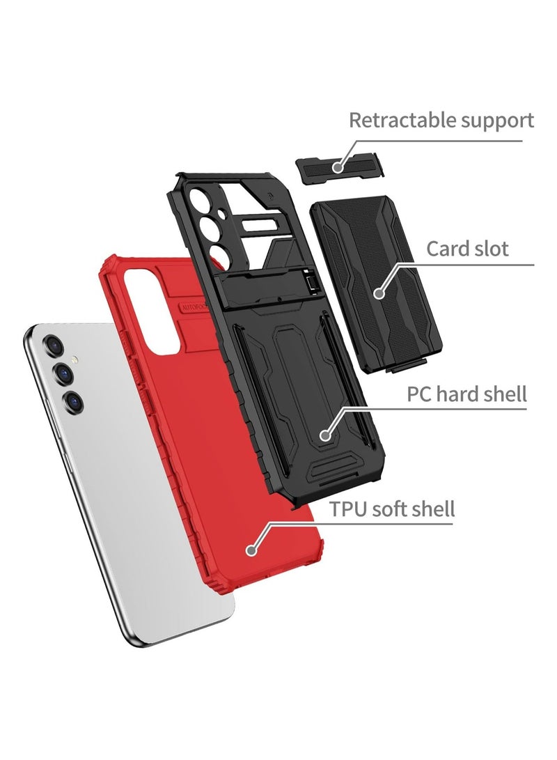 Protective Cover for Samsung Galaxy A24 4G Wallet Case with Credit Card Holder Stand Kickstand Slim Rugged Shockproof Heavy Duty Defender Armor  - Image 5