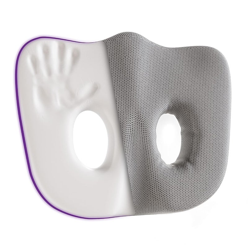 Araami Seat Cushion with Ortho Memory Foam Double Holes Sit Bone Cushion for Hip Pain Designed to Improve Posture Comfort for Sitting on Chairs Multi COCSY Seal 2 Round 19 x 15 x 3 INCH - Image 1