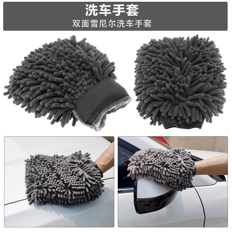 New Selling Car Cleaning Tool Brush Set Gray 33-Piece Car Wash Electric Drill Cleaning Brush Detail Brush Set - Image 5