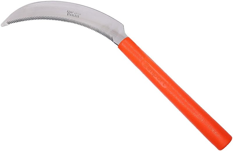 Zenport K208P Harvest Sickle with Plastic Handle, Light Serration, 6.5-Inch Stainless Steel Blade, Orange - 3 Pack - Image 1