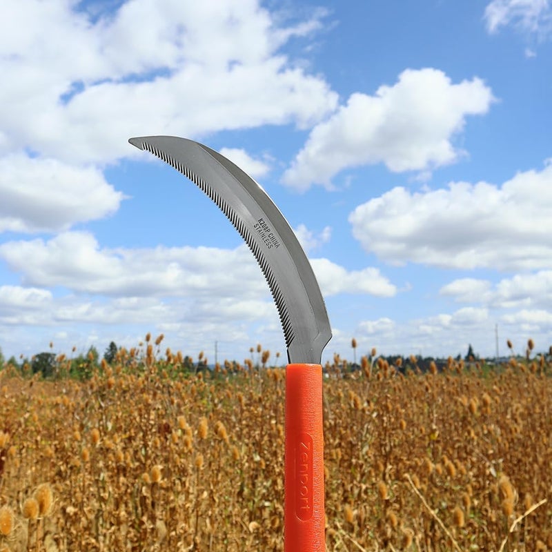 Zenport K208P Harvest Sickle with Plastic Handle, Light Serration, 6.5-Inch Stainless Steel Blade, Orange - 3 Pack - Image 5