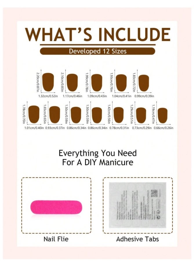 عدد 24 قطعة من الأظافر الطويلة + 1 ورقة شريط لازق + 1 قطعة مبرد أظافر - Image 4