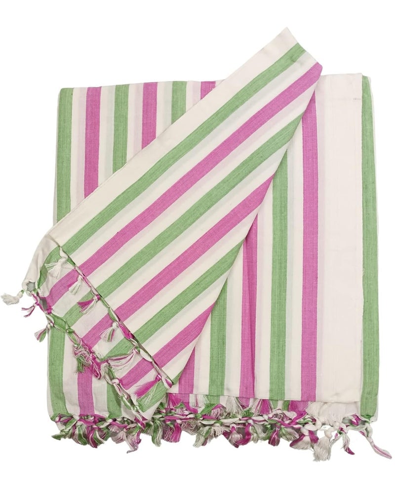 EthnicAlive Bhagalpuri Striped Chadar for Summer| Soft Dull Cotton Chadar for Sleeping | Odhne Wali Chadar-Pink - Image 3