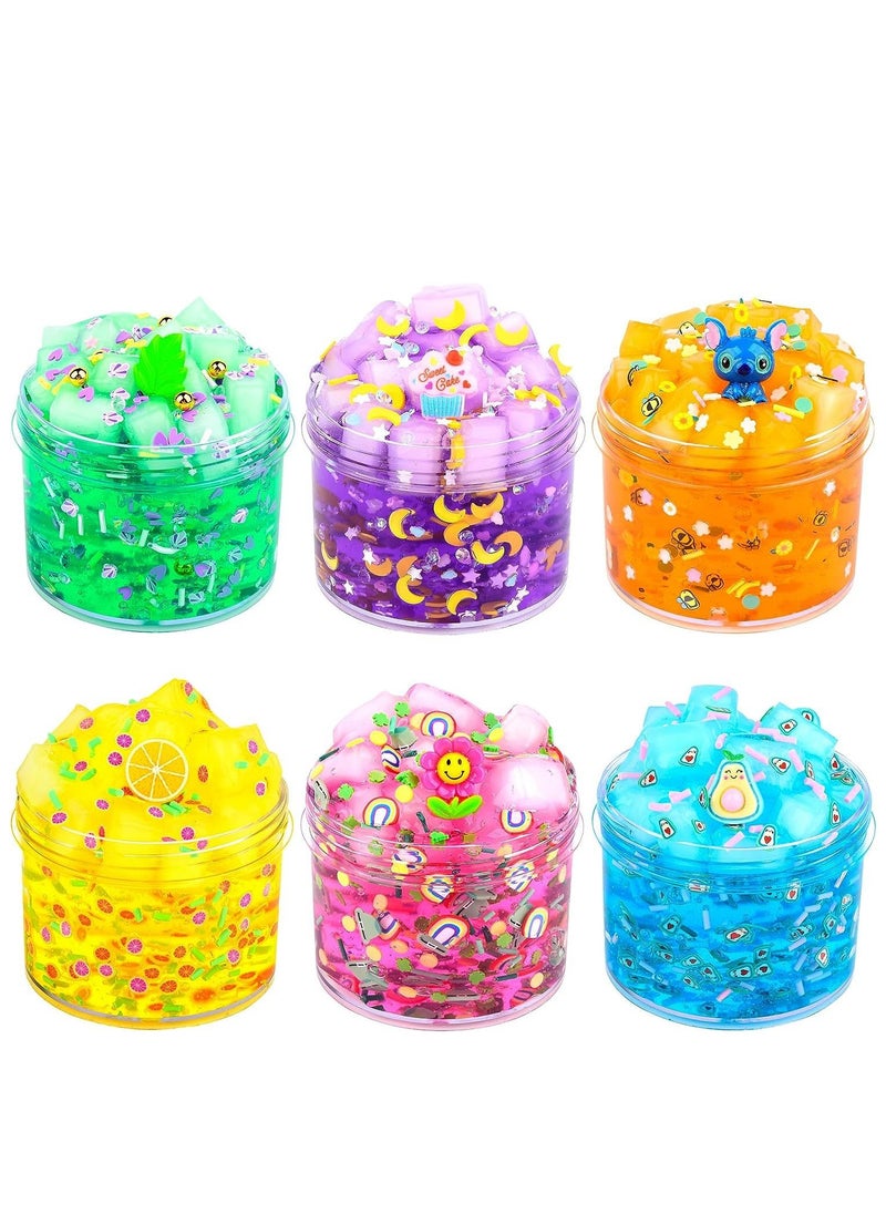 Slime Making Kit for Girls Boys, Super Soft Non-Sticky Clear Slime Toy, Party Favor for Kids DIY Slime Kit for Kids Super Soft Sludge Slime Kit Jelly Cube Crunchy Slime Kit Premade Jelly Clear Crunchy Slime for Girls & kids  - Image 1
