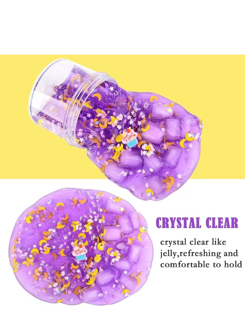 Slime Making Kit for Girls Boys, Super Soft Non-Sticky Clear Slime Toy, Party Favor for Kids DIY Slime Kit for Kids Super Soft Sludge Slime Kit Jelly Cube Crunchy Slime Kit Premade Jelly Clear Crunchy Slime for Girls & kids  - Image 5