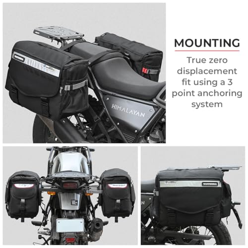 ViaTerra 100% Waterproof Leh Motorcycle Saddlebags for Straight exhausts (70 LTR) | Inclusive of Inner Waterproof Liner + Outer rain/dust Cover - Image 3