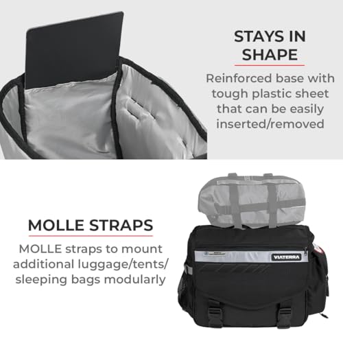 ViaTerra 100% Waterproof Leh Motorcycle Saddlebags for Straight exhausts (70 LTR) | Inclusive of Inner Waterproof Liner + Outer rain/dust Cover - Image 5
