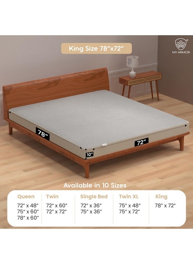 MY ARMOR MY ARMOR Waterproof Mattress Protector King Size, 78x72, 6.5x6 feet, Double Bed Protector Sheet Cover, Breathable and Hypoallergenic Ultra Soft Fitted Terry Cotton Fabric, Elastic Skirting, Grey - Image 3