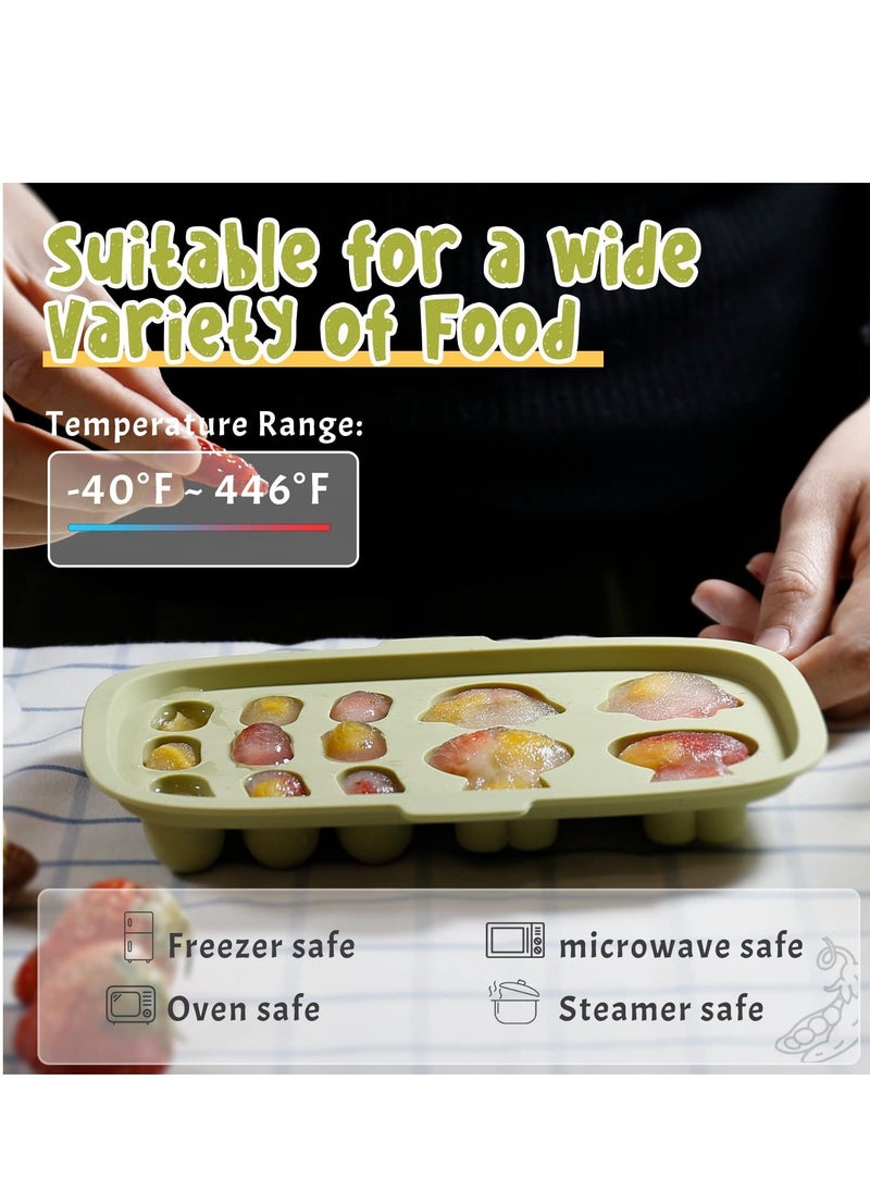 Generic Baby Food Freezer Tray Set, Silicone Storage Containers for Homemade Baby Food, Breastmilk Popsicle Molds, Teething Ice Cube Trays with Lid for Purees & Snacks, Freezer Safe Vegetable,Fruit Storage  - Image 5