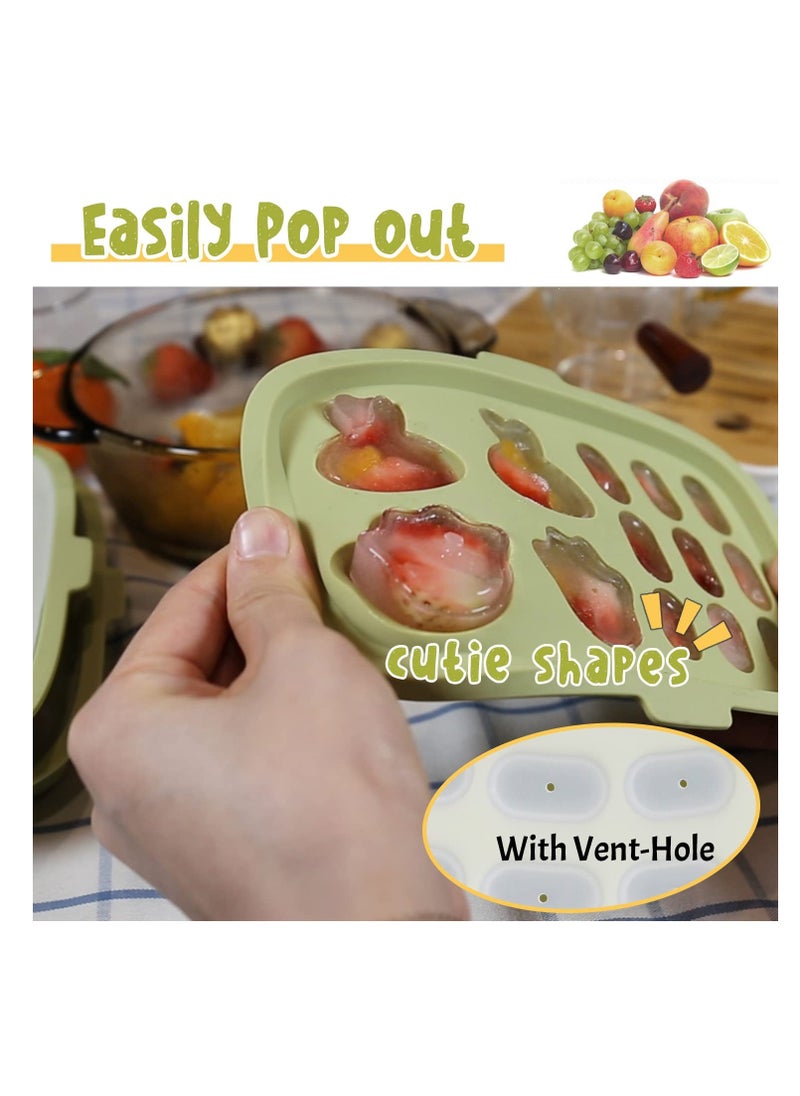 Generic Baby Food Freezer Tray Set, Silicone Storage Containers for Homemade Baby Food, Breastmilk Popsicle Molds, Teething Ice Cube Trays with Lid for Purees & Snacks, Freezer Safe Vegetable,Fruit Storage  - Image 4