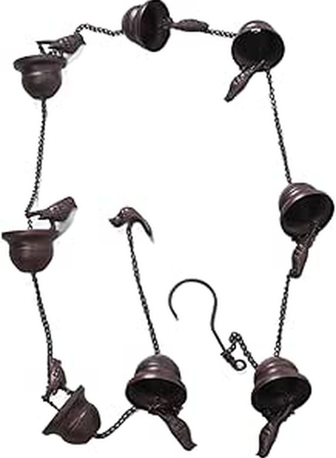 Antique Copper Rain Chain For Gutter Downspout Decorative Garden Water Catcher - Image 1