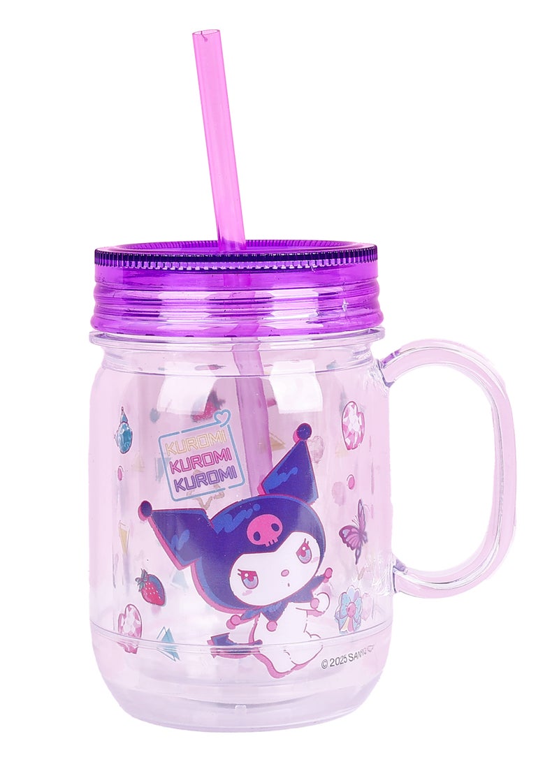 Sanrio Sanrio Kuromi Plastic Cup With Straw 550ml  - Image 1