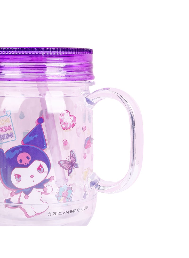 Sanrio Sanrio Kuromi Plastic Cup With Straw 550ml  - Image 3