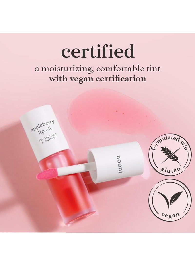 NOONI Korean Lip Oil - Appleberry | Long-Lasting, Moisturizing, Plumping, Revitalizing for Dry Lips, Waterproof, No Peel Off, Hydrating, Nourishing Crystal Clear, 0.12 FL Oz - Image 3