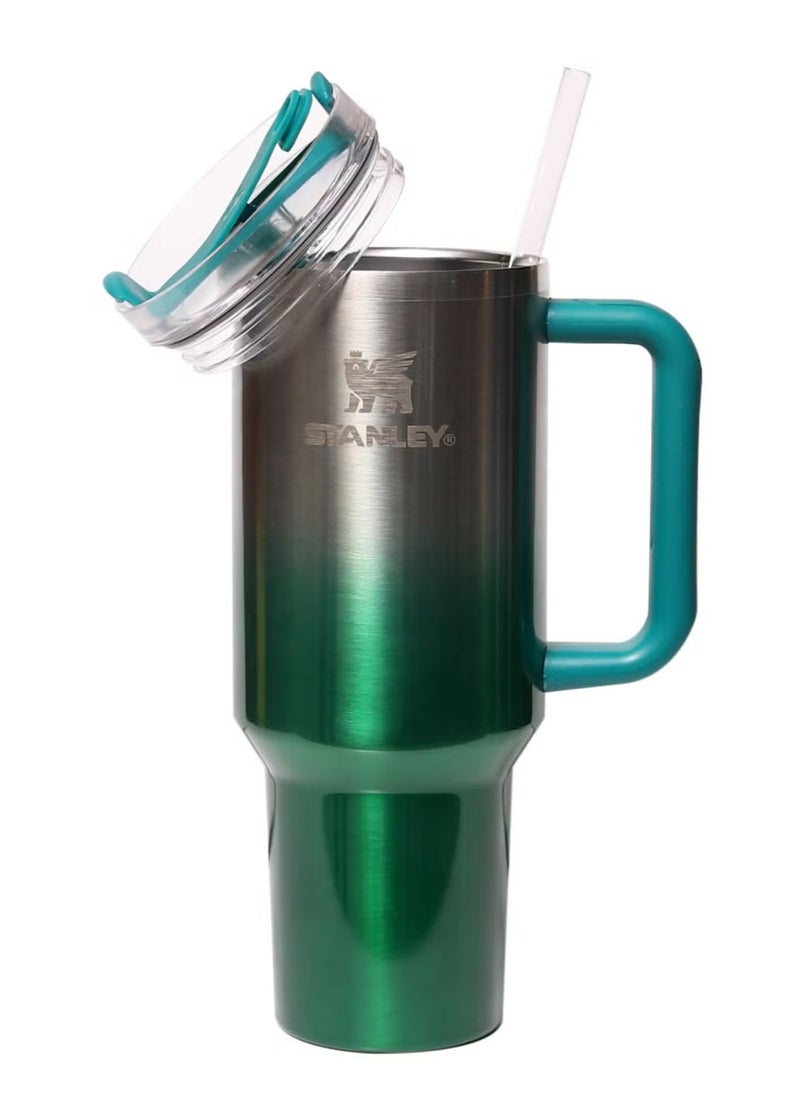 Stanley - STANLEY Quencher H2.0 Tumbler 40oz – Premium Pine Gradient Stainless Steel Vacuum Insulated Mug with FlowState Leak-Resistant Lid & Reusable Straw – Double-Wall Thermal Cup Keeps Drinks Hot or Cold – Eco-Friendly Reusable Travel Flask for Water, Coffee, Iced Tea - Image 1