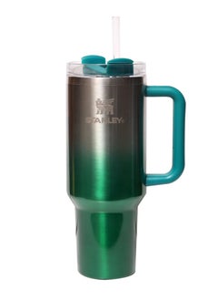 STANLEY Quencher H2.0 Tumbler 40oz – Premium Pine Gradient Stainless Steel Vacuum Insulated Mug with FlowState Leak-Resistant Lid & Reusable Straw – Double-Wall Thermal Cup Keeps Drinks Hot or Cold – Eco-Friendly Reusable Travel Flask for Water, Coffee, Iced Tea