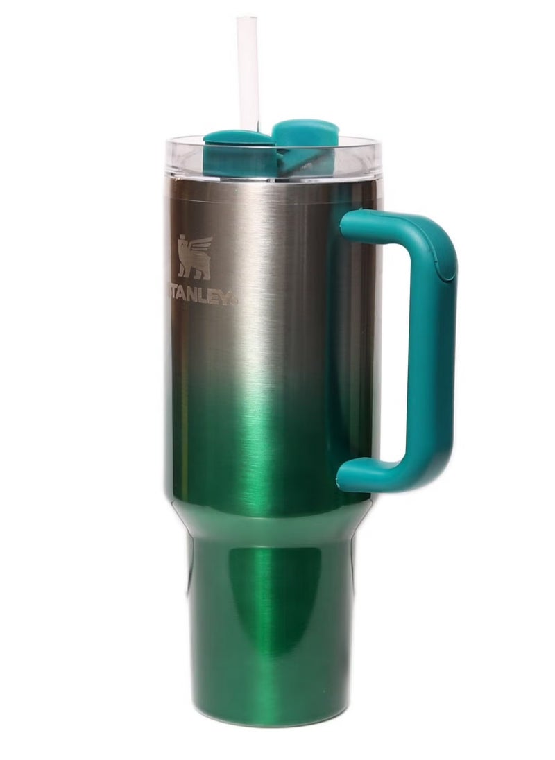 Stanley - STANLEY Quencher H2.0 Tumbler 40oz – Premium Pine Gradient Stainless Steel Vacuum Insulated Mug with FlowState Leak-Resistant Lid & Reusable Straw – Double-Wall Thermal Cup Keeps Drinks Hot or Cold – Eco-Friendly Reusable Travel Flask for Water, Coffee, Iced Tea - Image 1