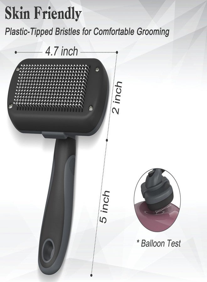 Dipoo Self-Cleaning Deshedding Brush for Dogs & Cats - Skin-Friendly Grooming Tool with Hair Brush for Long and Short Haired Pets, Grey - Image 4