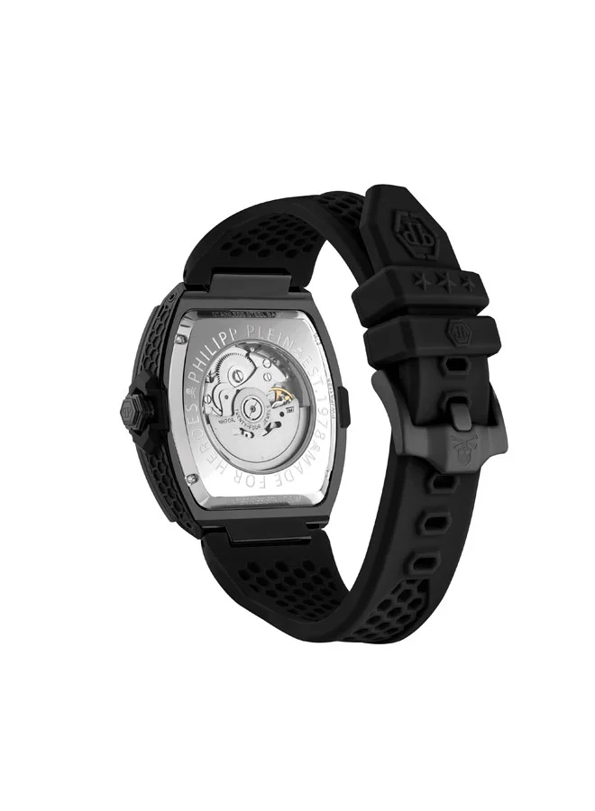 Philipp Plein The Skeleton Frosted Silicone Strap Automatic Watch for Men, 41mm