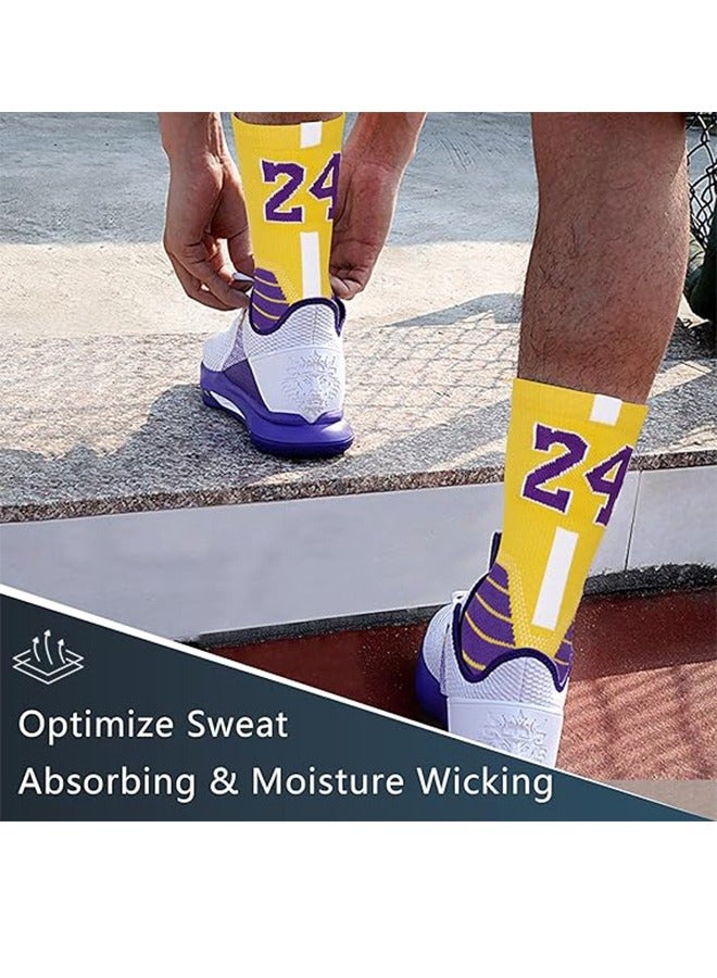 جوارب كرة السلة للأولاد والبنات، جوارب رياضية، جوارب للجري، جوارب ضغط، جوارب فريق كرة السلة 24 مقاس، ماصة للعرق وقابلة للتنفس، احترافية وعملية - Image 3