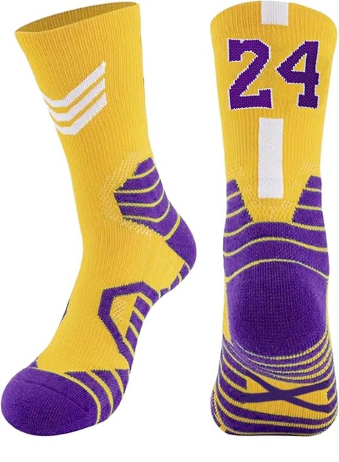 جوارب كرة السلة للأولاد والبنات، جوارب رياضية، جوارب للجري، جوارب ضغط، جوارب فريق كرة السلة 24 مقاس، ماصة للعرق وقابلة للتنفس، احترافية وعملية - Image 1