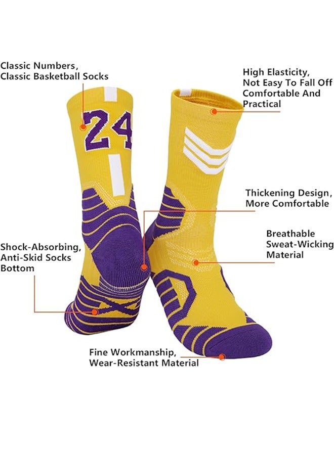 جوارب كرة السلة للأولاد والبنات، جوارب رياضية، جوارب للجري، جوارب ضغط، جوارب فريق كرة السلة 24 مقاس، ماصة للعرق وقابلة للتنفس، احترافية وعملية - Image 2
