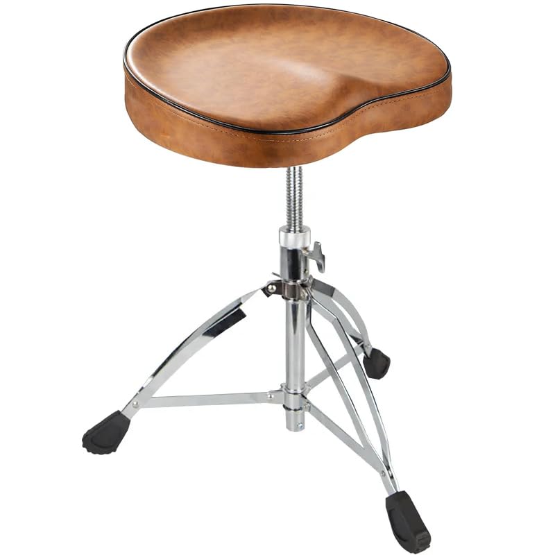Softline Pro Drum Throne Saddle Seat Apple Shape Padded Drum Stool Height Adjustable 43.8–61 cm Heavy Duty Double Braced Legs Anti-Slip Feet for Drummers & Musicians - SP ADT900 - Image 1