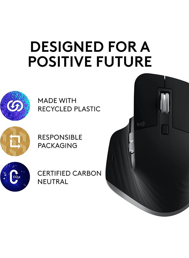 Logitech MX Master 3S Performance Wireless Mouse for Mac with Ultra-fast Scrolling, Ergo, 8K DPI, Track on Glass, Quiet Clicks, USB-C, Bluetooth, Windows, Linux, Chrome - Graphite - Image 3