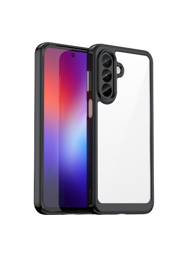 جراب Samsung Galaxy A27 – كفر حماية مقاوم للصدمات مع ظهر أكريليك شفاف وإطار أسود وحواف TPU – تصميم متين - Image 1