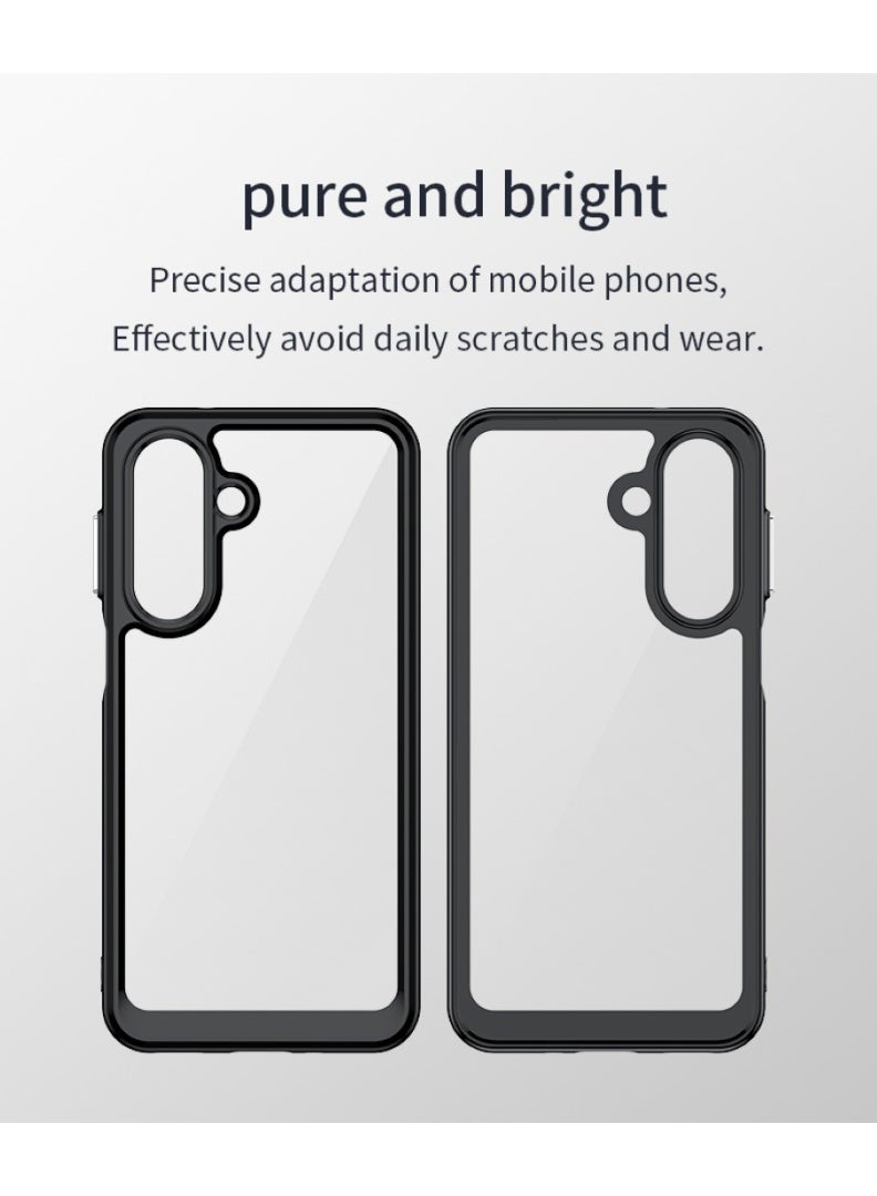 جراب Samsung Galaxy A27 – كفر حماية مقاوم للصدمات مع ظهر أكريليك شفاف وإطار أسود وحواف TPU – تصميم متين - Image 2