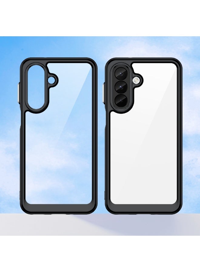 جراب Samsung Galaxy A27 – كفر حماية مقاوم للصدمات مع ظهر أكريليك شفاف وإطار أسود وحواف TPU – تصميم متين - Image 4