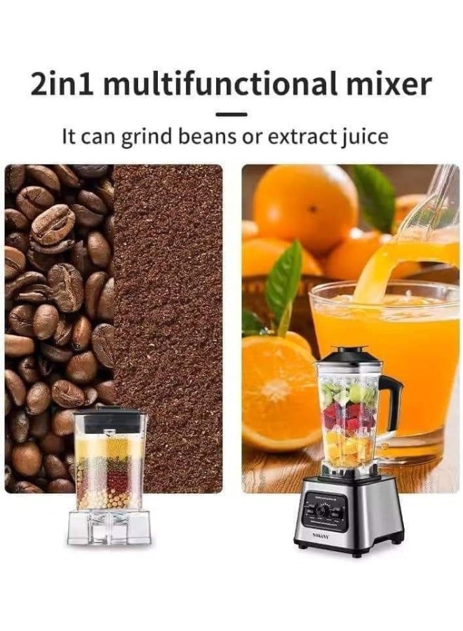 سوكاني خلاط سوكانى بقوة 6000 وات سعه 2.5 لتر 9 سرعات SK-999 N 6000 وات ستانلس ستيل - Image 3