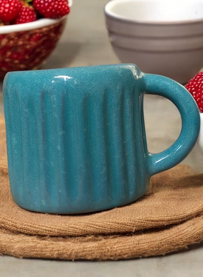 color zone pottery 300ml ceramic and earthenware mug, each piece is unique, microwave safe  - Image 2