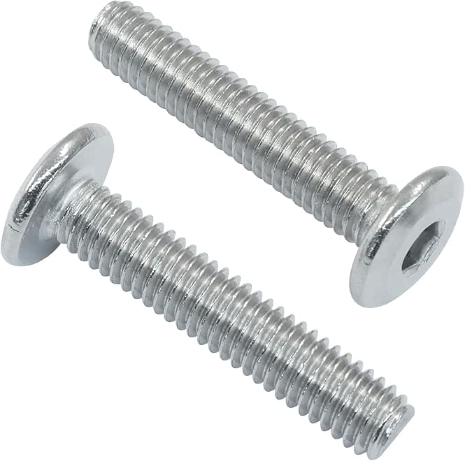 M6 x 30mm Flat Head Socket Cap Allen Bolts 30 Pcs Flat Round Head Socket Cap Screws, M6 304 Stainless Steel Furniture Screws